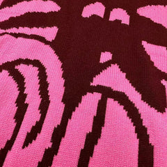 Casablanca knit sweater Hand‑Drawn Surreal Palm Motif Contrast Jacquard Knit Top