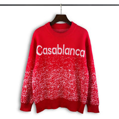 Casablanca knit sweater Gradient Speckled Jacquard Crewneck Knit Pullover