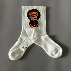 Bathing Shark print Socks ape head socks men and women medium tube towel bottom outdoor actual combat elite training sports basketball socks