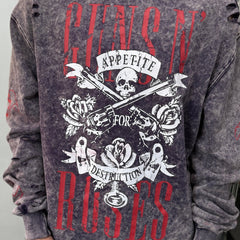 Unisex Vintage  sweatshirt Guns N' Roses x Harley-Davidson Tour Limited Edition Crewneck Sweatshirt ¨C Heavyweight, Washed & Distressed Finish