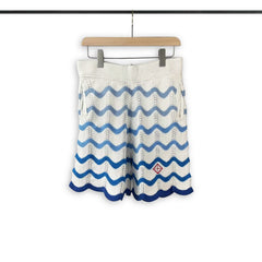Casablanca knitted short-sleeved sweater Ocean‑Wave Print Knit
