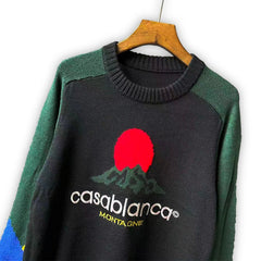 Casablanca knit sweater Color Block Scenery Crew Neck Knit