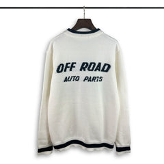 RHUDE knit sweater Vintage Race‑Inspired Checker Motif Relaxed‑Fit Knit Pullover