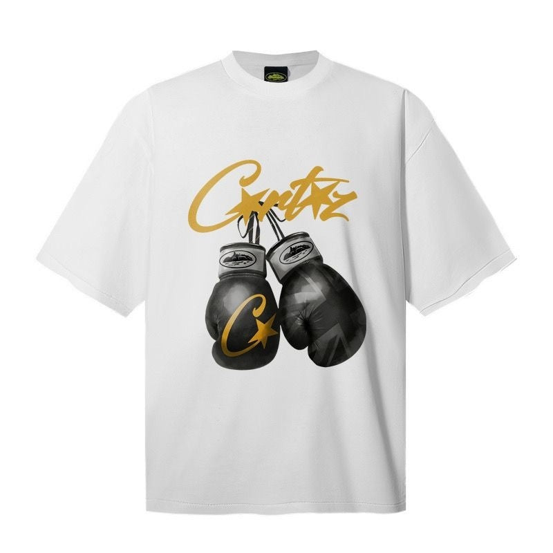 CORTEIZ T-shirt Y2K Boxing Gloves Printed Oversized Streetwear Tee