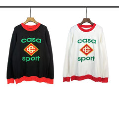 Casablanca knit sweater Bold Diamond Crest Front Sport‑Themed Lettering
