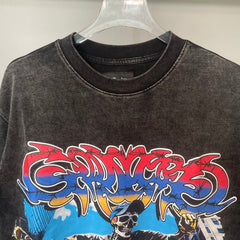 Godspeed T Shirts Skeleton Skateboard Street Vintage Graphic