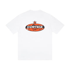CORTEIZ T-shirt Y2K Front Mini Back Big Star Crest Oval Alcatraz Printed Oversized Tee