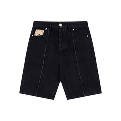 CORTEIZ Denim shorts Y2K Center Seam Wash Denim C-Star & Star Graphic Loose Fit Shorts