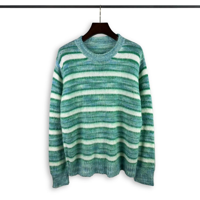 Casablanca knit sweater Blended Yarn Color Stripe Soft Knitted Jumper