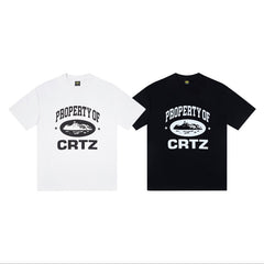 CORTEIZ T-shirt Y2K Arc Varsity Lettering & Oval Alcatraz Crest Printed Oversized Tee