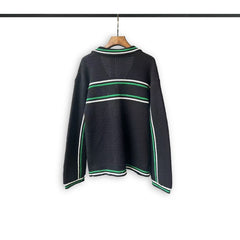 Casablanca knit sweater Striped Trim Collared Knit Cardigan