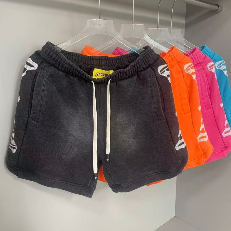 Godspeed Shorts Vertical Script Logo Elastic Waist Beach Shorts